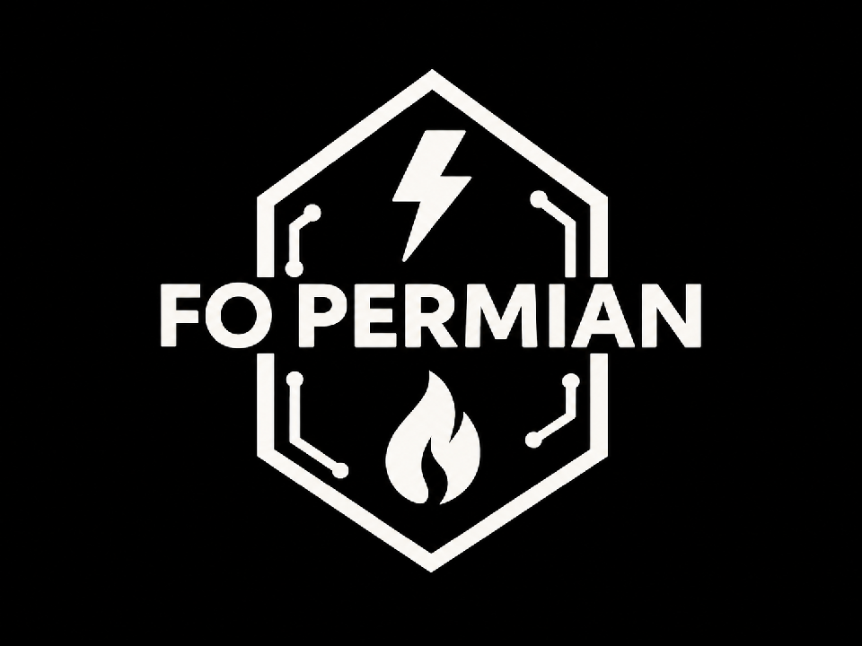 FO Permian logo in white on a black background